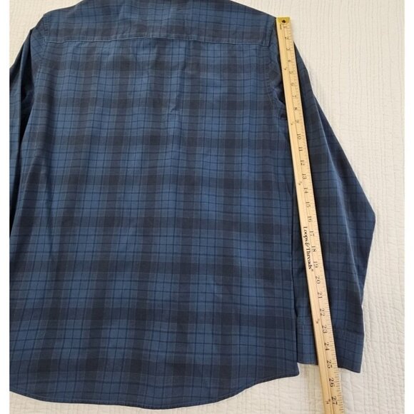 Calvin Klein Men's Large Button-Up Shirt Blue Plaid Slim Fit Long Sleeve EUC LN - Picture 12 of 14